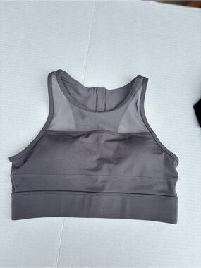 ZYIA High Neck Sports Bralette in Charcoal